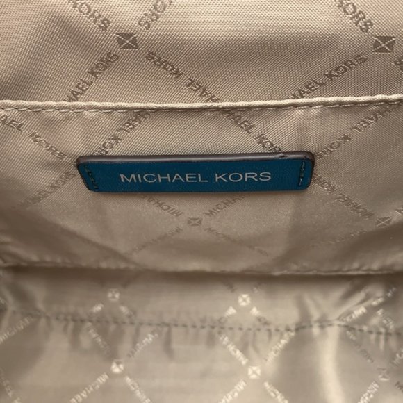 Michael Kors Avril Small Leather Top-Zip Satchel Lagoon color - Picture 12 of 16